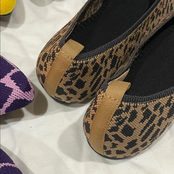 4pack Bundle Women's Flats - Yellow, Navy, Purple Geo, & Leopard Print-New - Picture 8 of 8